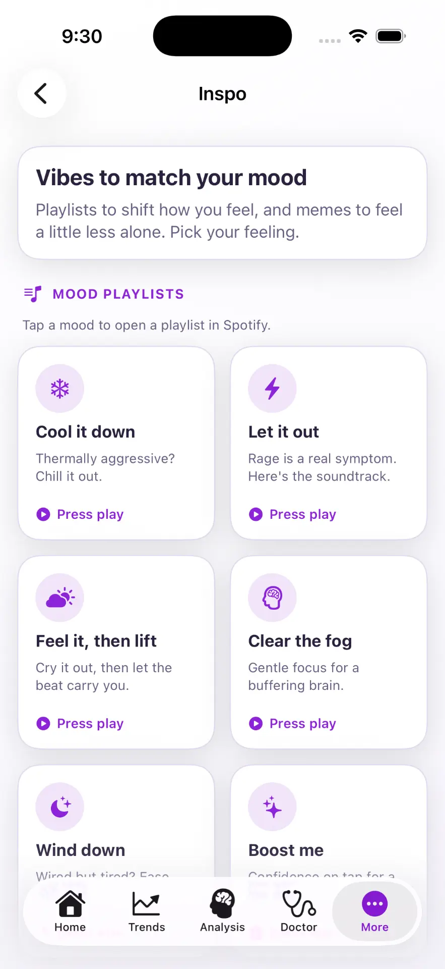 Mood playlists to match how you feel