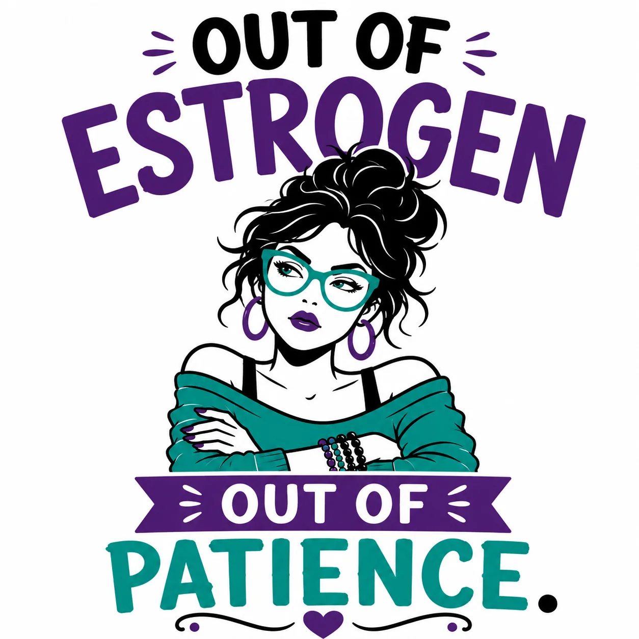 Illustration of running out of patience during perimenopause