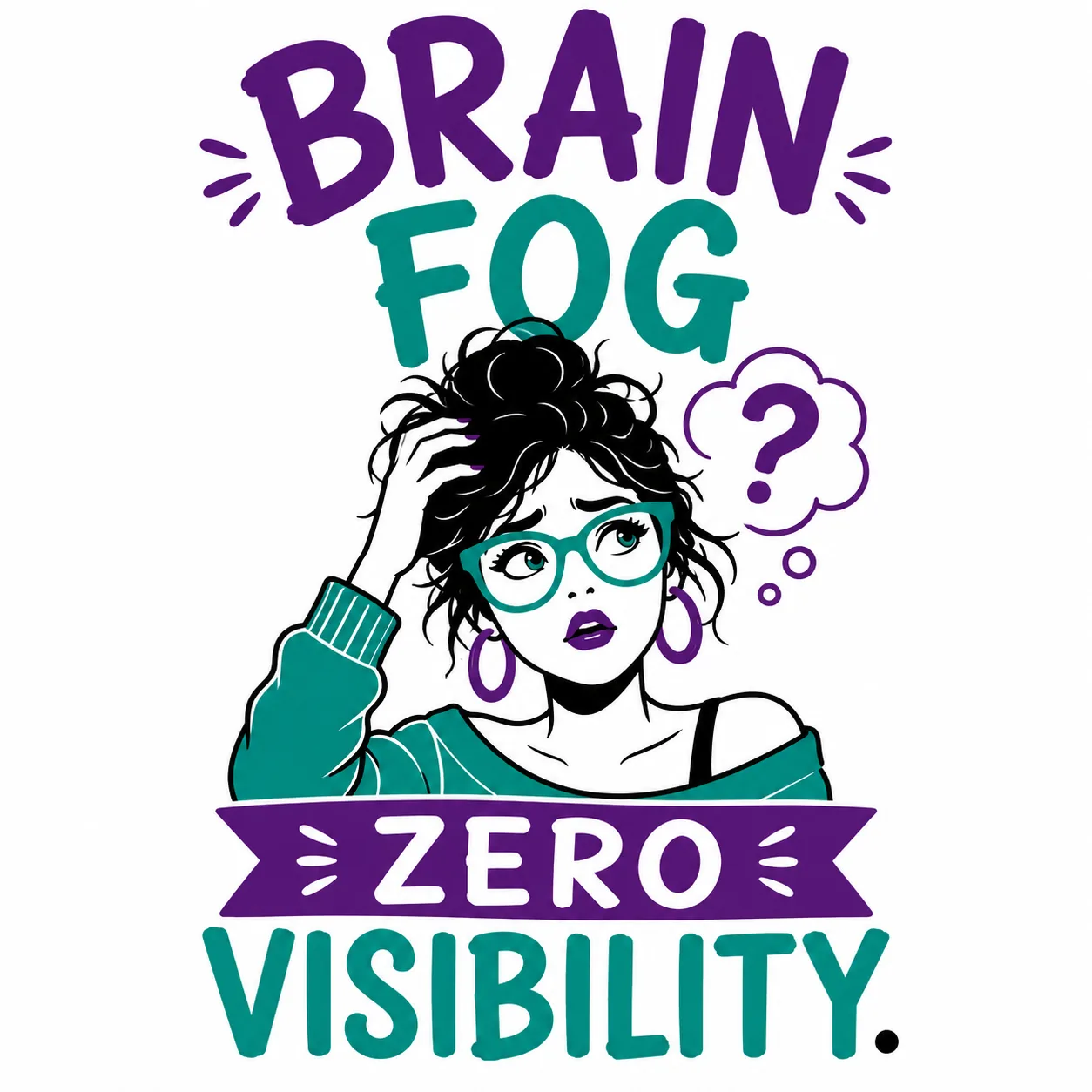 Illustration of perimenopause brain fog